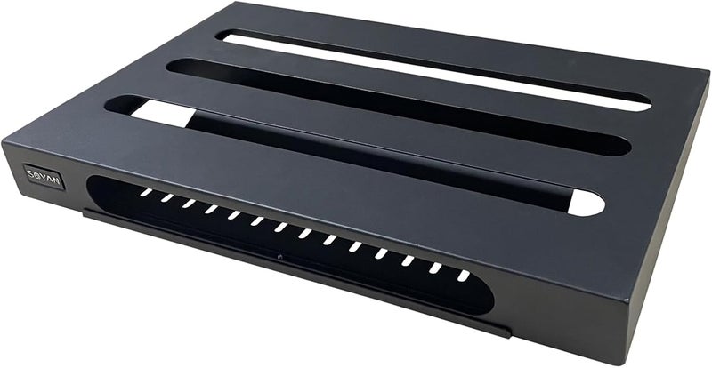 Soyan 18" x 11.8" Guitar Pedal Board with Power Supply Tray, Carry Bag & Mounting Tapes Included (Black, SPB-18S) - Image 2